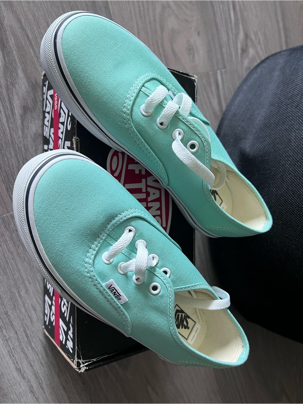 Vans Kids Low-Top Canvas Sneakers in Mint Green (Beach Glass) - Picture 5 of 8